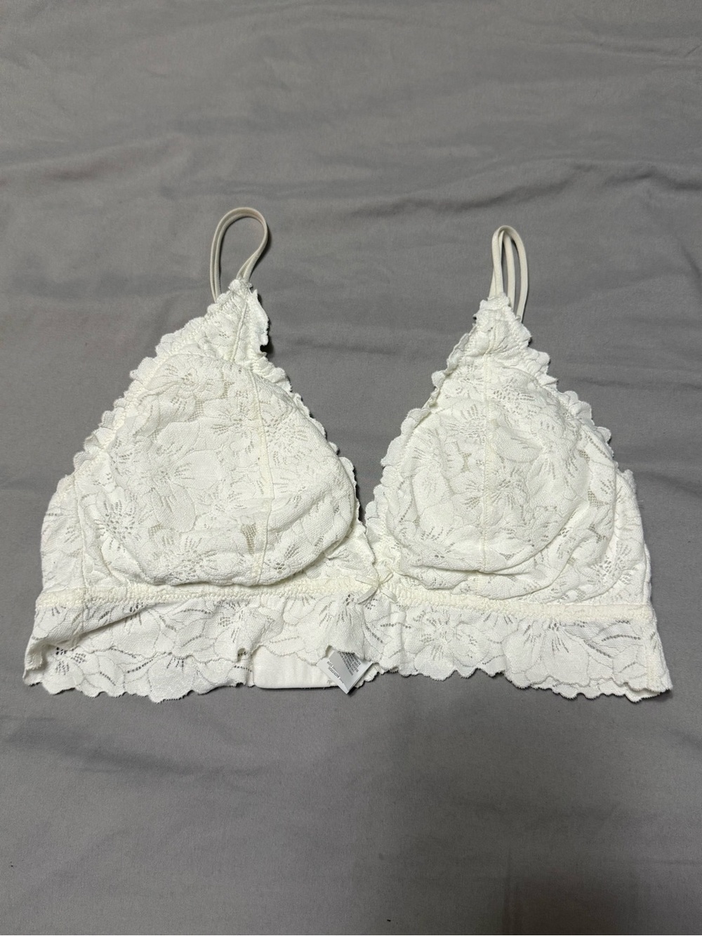 aerie White Floral Lace Bralette
